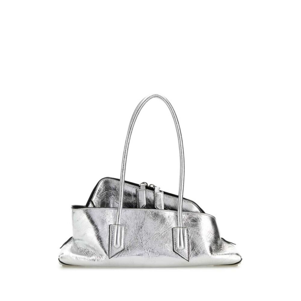 The Attico Women Silver Leather Small La Passeggiata Handbag